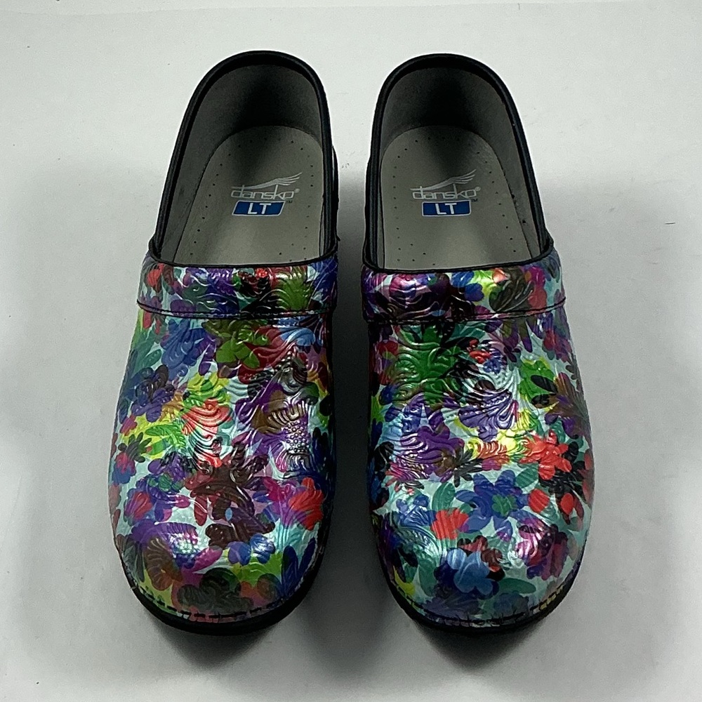 Dansko Lt. Pro Retro Flower Clogs Size 40 - 9 Professional Shoes Multicolored